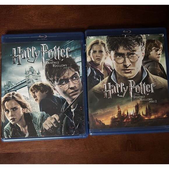 Harry Potter Deathly Hallows Part 1 and 2 Blu-ray 6 Disc Fully Tested - Picture 1 of 9